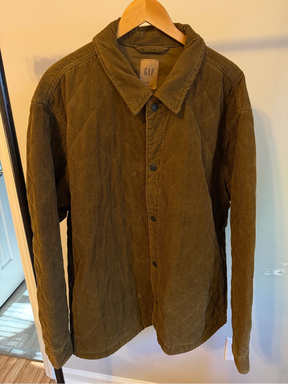 GAP Men's Quilted Corduroy Jacket - Golden Brown